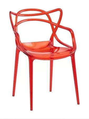 Пластиковый стул Masters прозрачный / красный