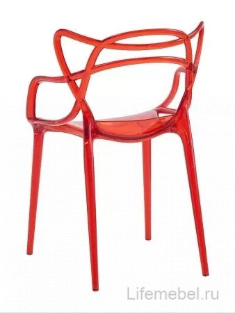 Пластиковый стул Masters прозрачный / красный