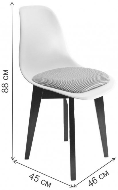 Пластиковый стул Сашш чёрный / белый / серый