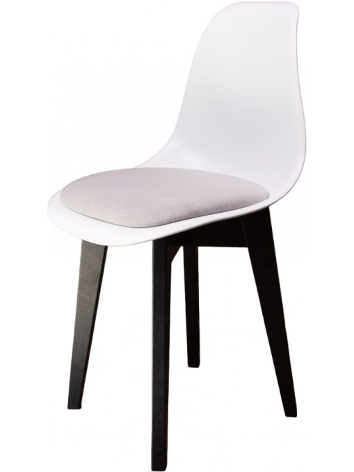 Пластиковый стул Сашш чёрный / белый / серый