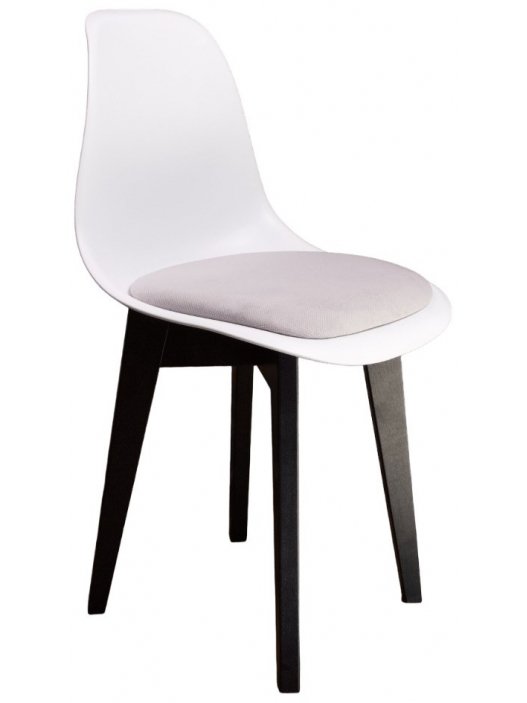Пластиковый стул Сашш чёрный / белый / серый