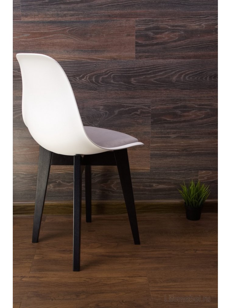 Пластиковый стул Сашш чёрный / белый / серый