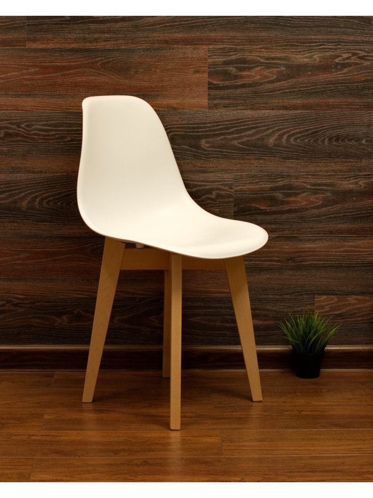Пластиковый стул Сашш натуральный / белый