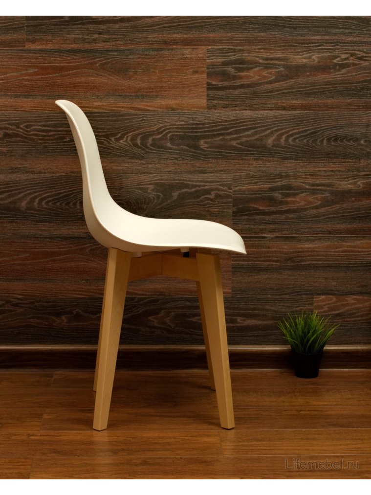 Пластиковый стул Сашш натуральный / белый