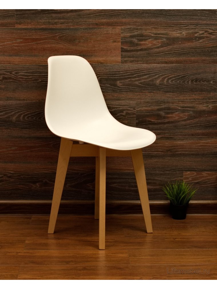 Пластиковый стул Сашш натуральный / белый