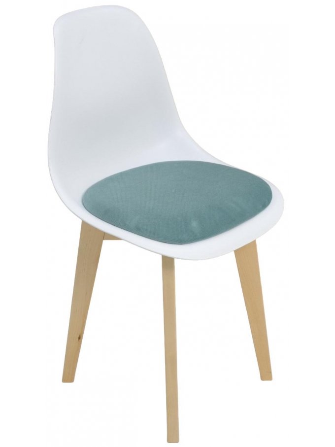 Пластиковый стул Сашш натуральный / белый / бирюза