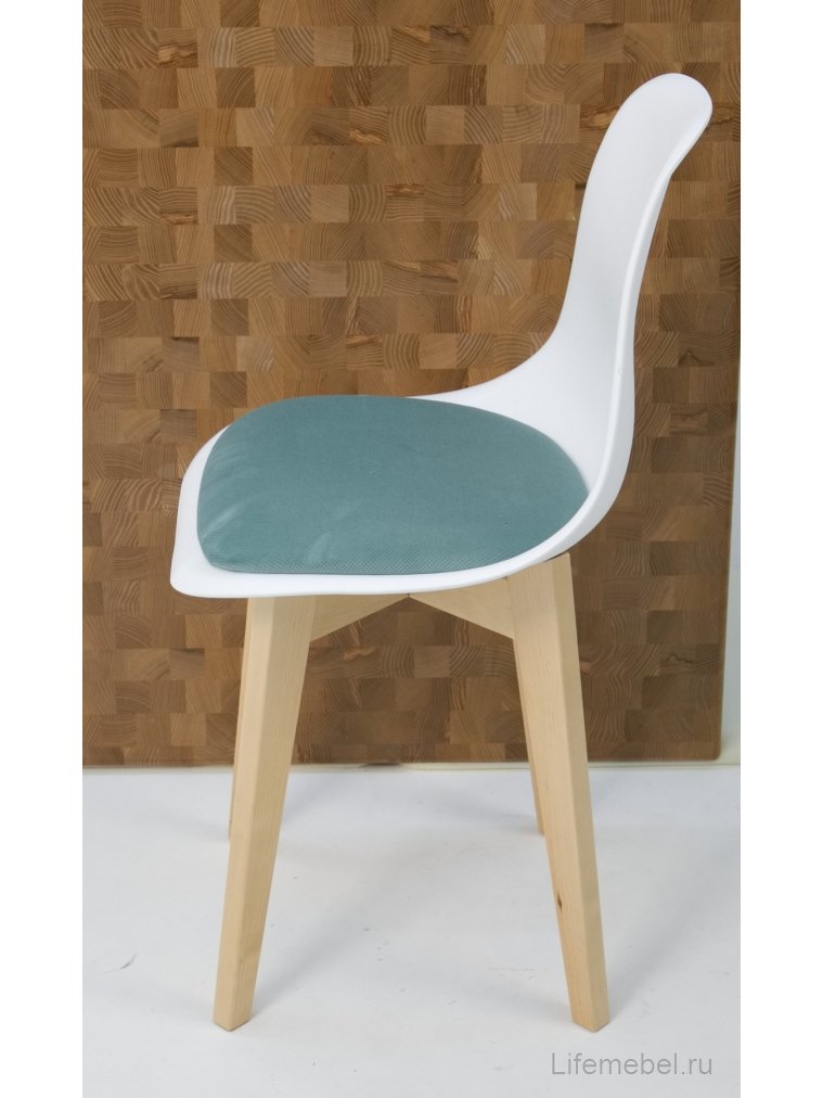 Пластиковый стул Сашш натуральный / белый / бирюза