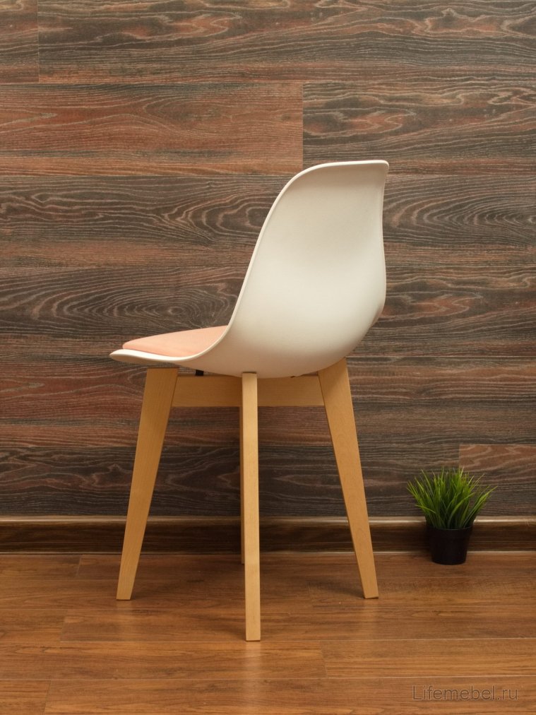Пластиковый стул Сашш натуральный / белый / розовый