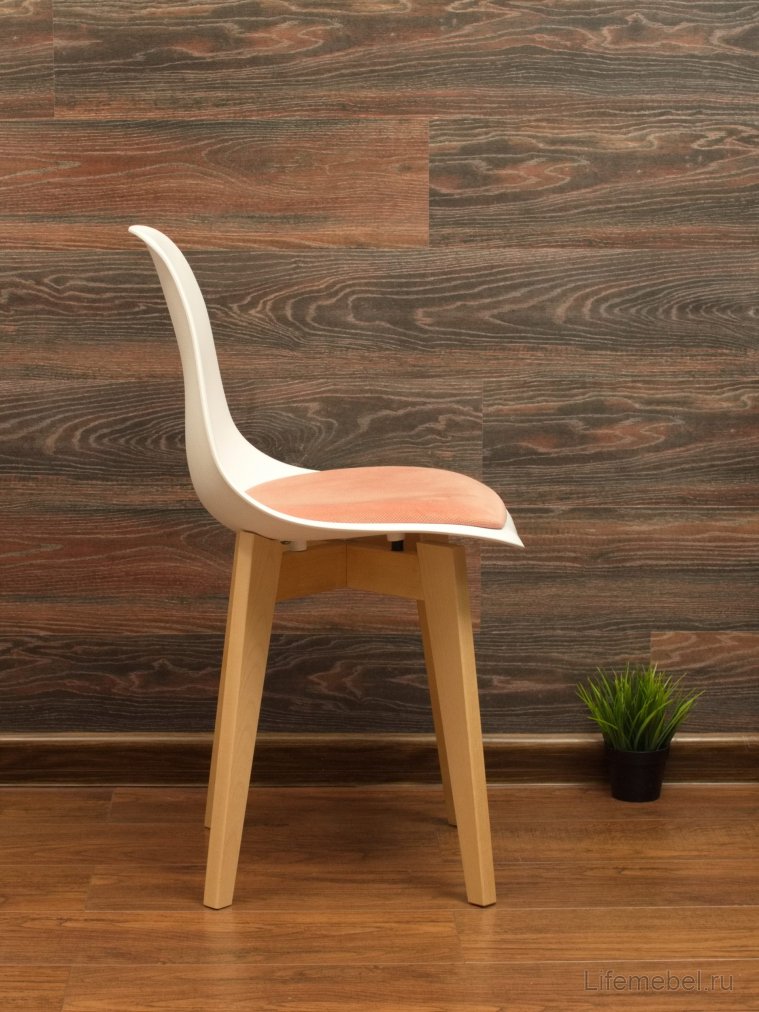 Пластиковый стул Сашш натуральный / белый / розовый