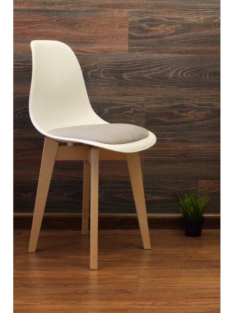 Пластиковый стул Сашш натуральный / белый / серый