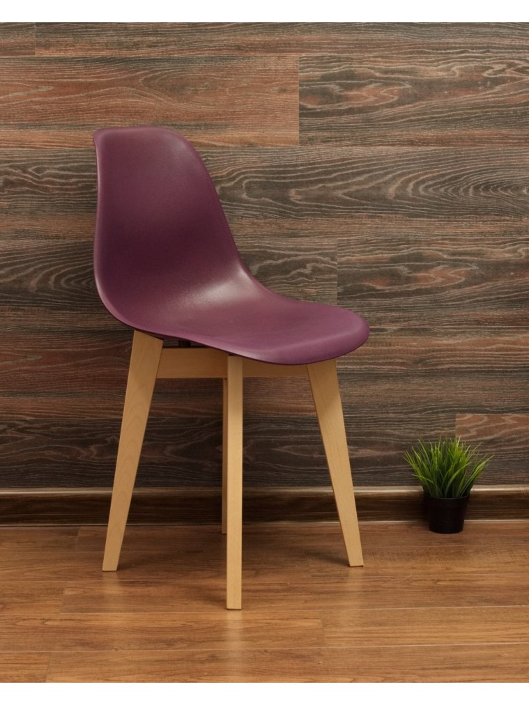 Пластиковый стул Сашш натуральный / фиолетовый
