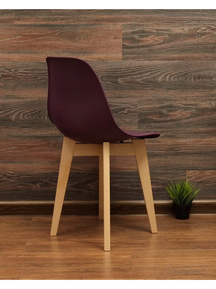 Пластиковый стул Сашш натуральный / фиолетовый