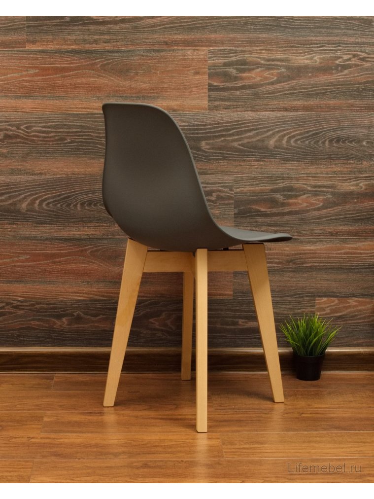 Пластиковый стул Сашш натуральный / серый