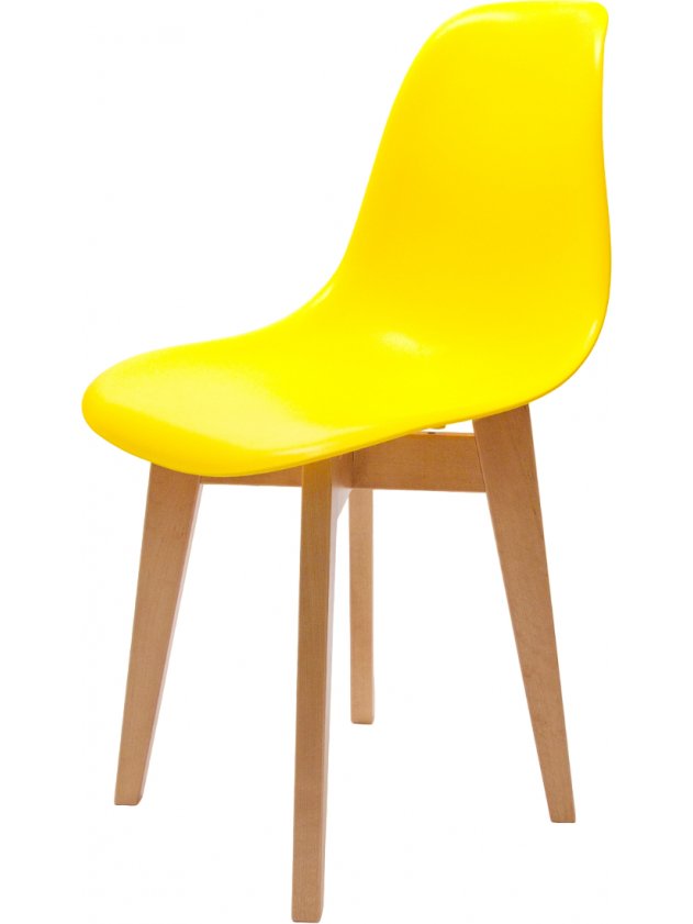 Пластиковый стул Сашш натуральный / жёлтый
