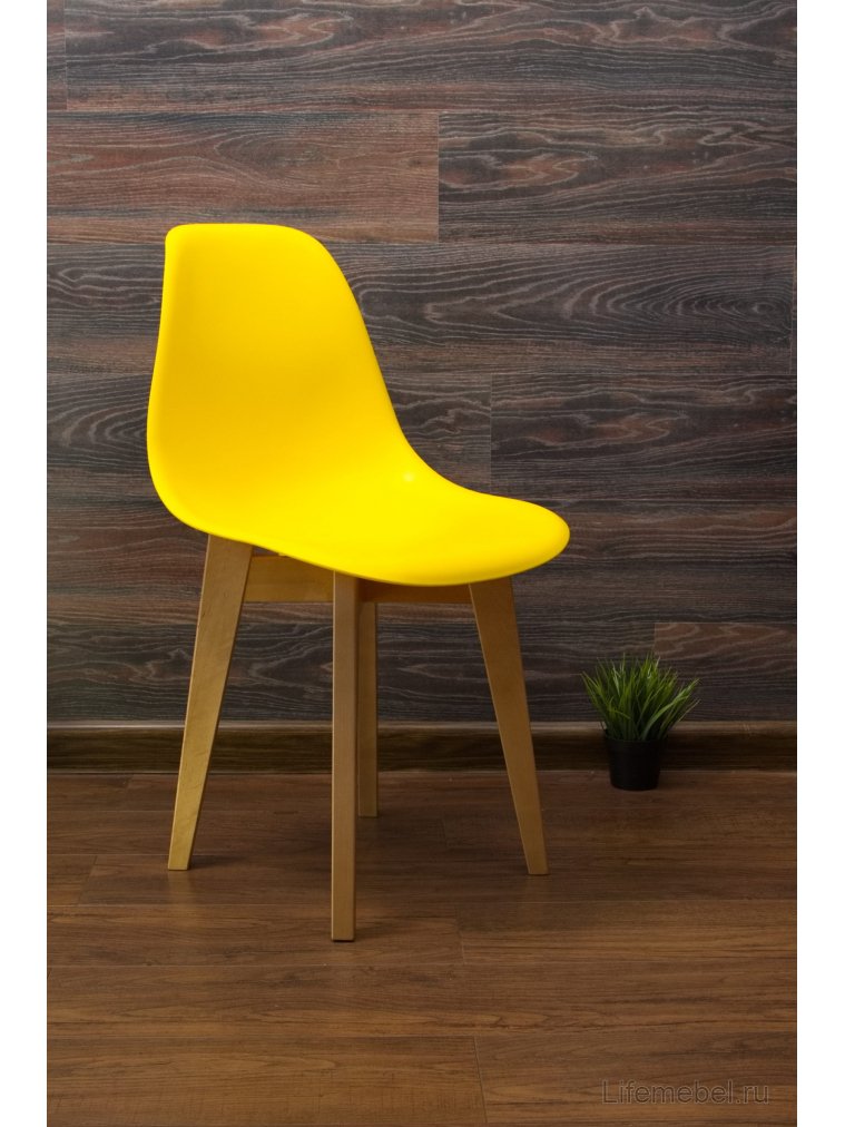 Пластиковый стул Сашш натуральный / жёлтый