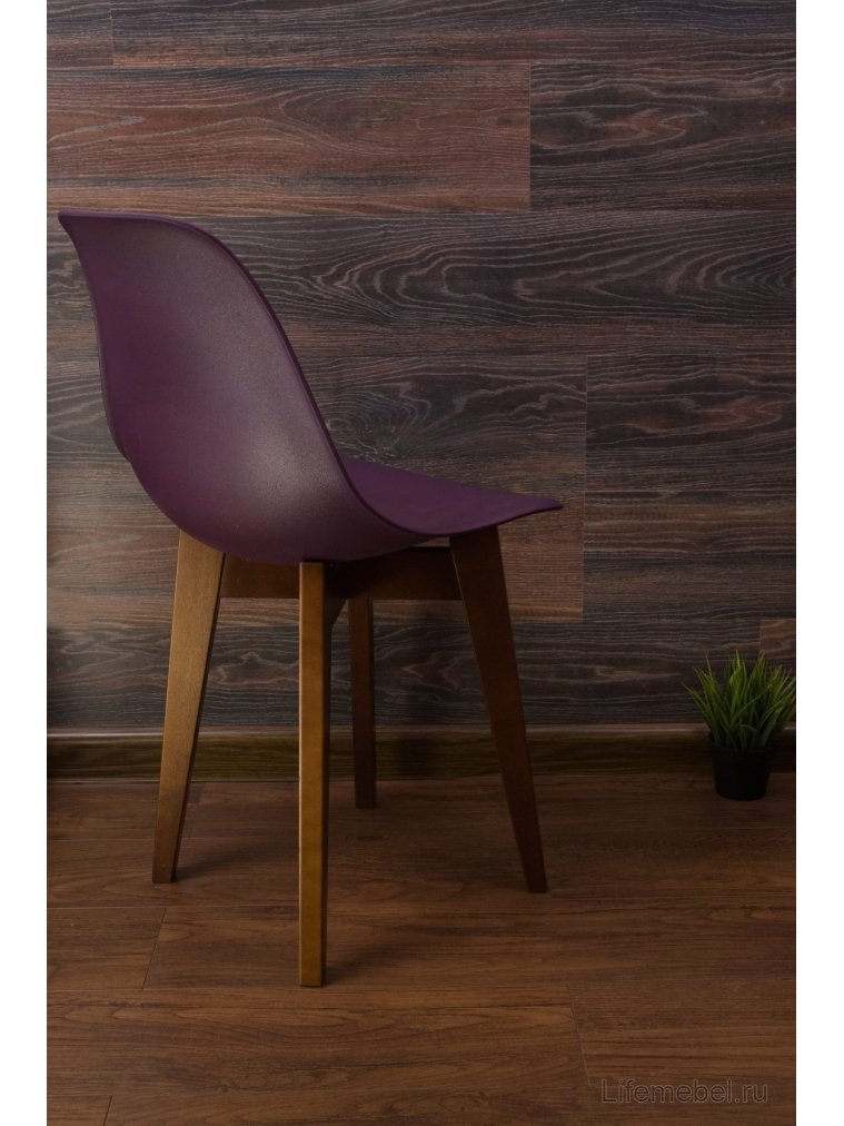 Пластиковый стул Сашш орех / фиолетовый