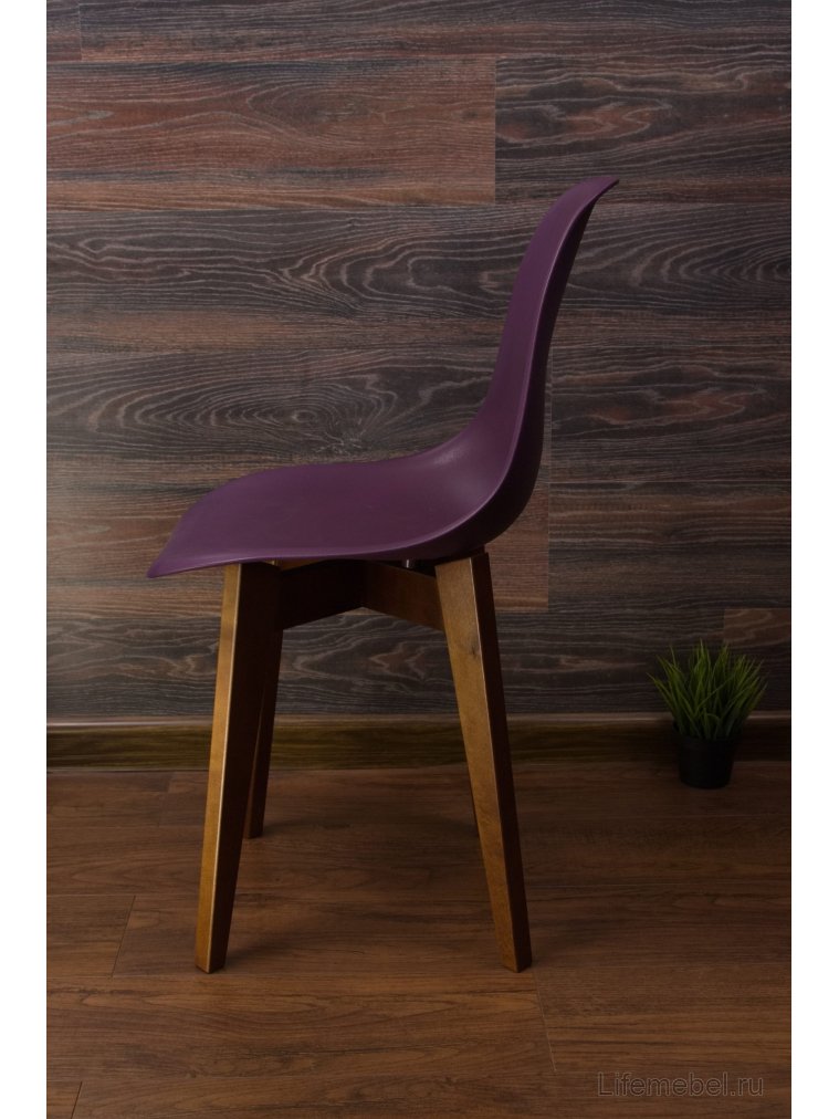 Пластиковый стул Сашш орех / фиолетовый