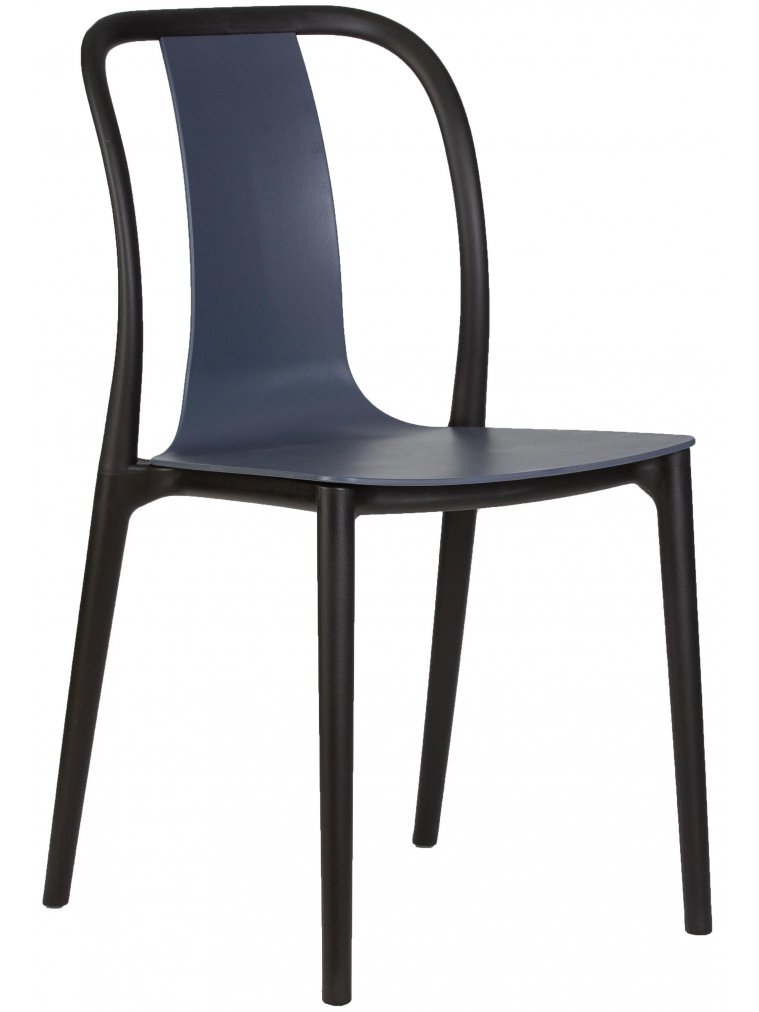 Пластиковый стул Adam черный /серо-голубой