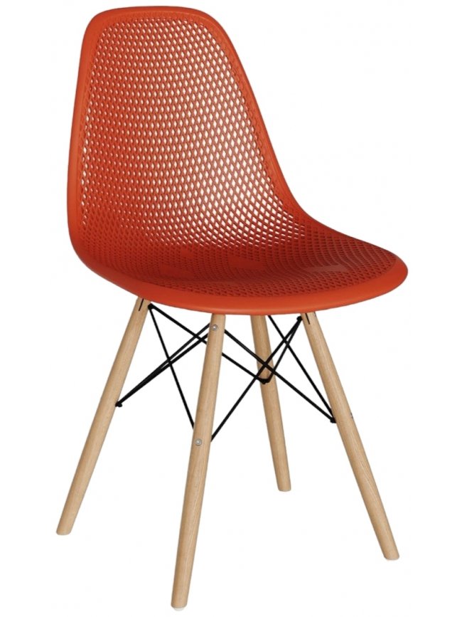 Пластиковый стул Eames ажурный красный