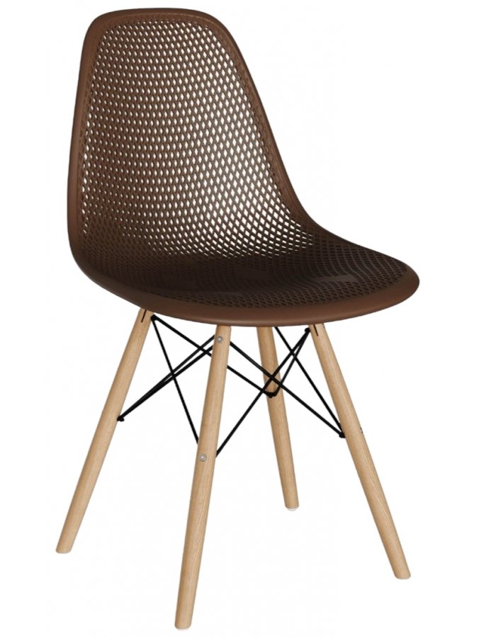 Пластиковый стул Eames ажурный шоколад