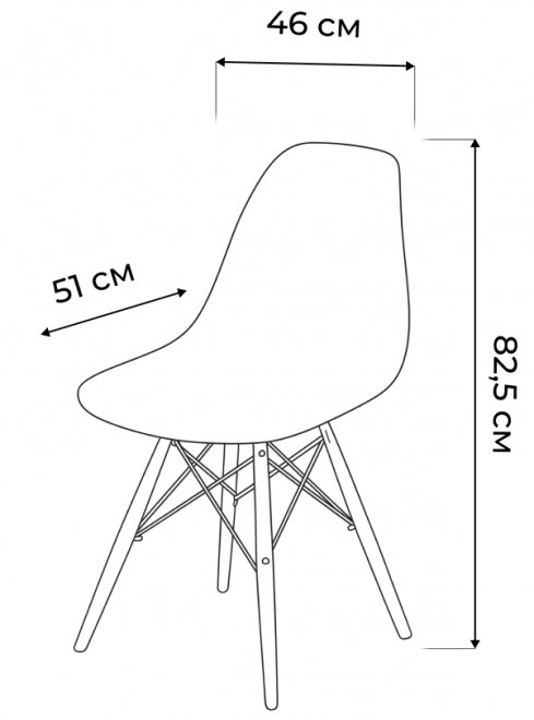 Стул Cindy Eames mod. 001 white / natural