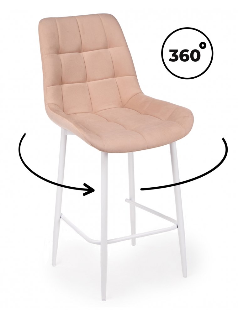 Полубарный стул Челси 360 бежевый (zd 210) / белый