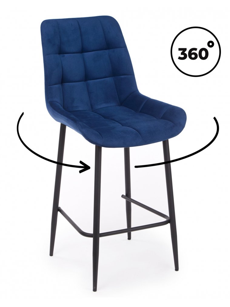 Полубарный стул Челси 360 синий (zd 798) / черный