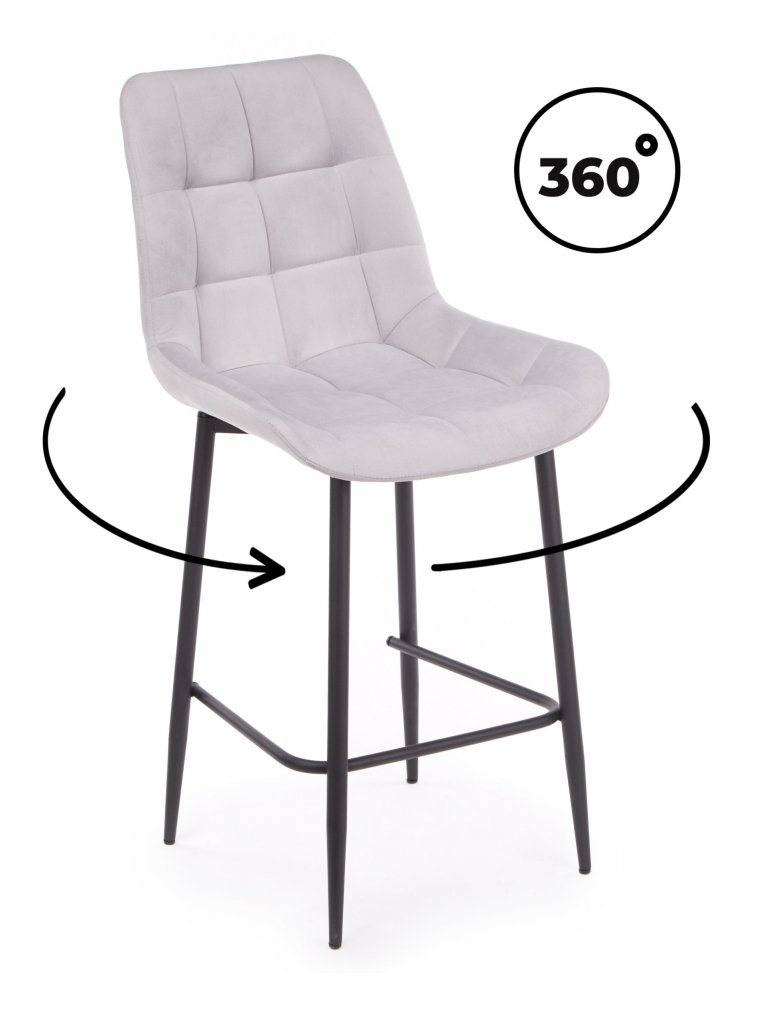 Полубарный стул Челси 360 светло-серый (zd 960) / черный