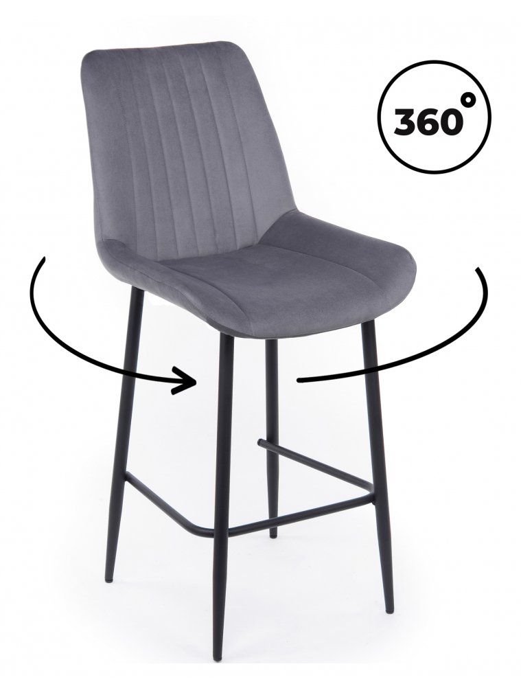 Полубарный стул Седа 360 темно-серый (zd 995) / черный