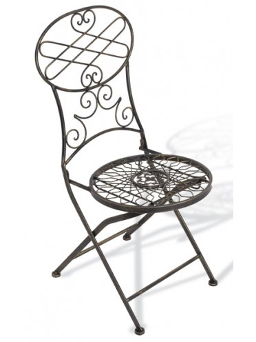 Стул круглый складной Офион бронза (с гербом)