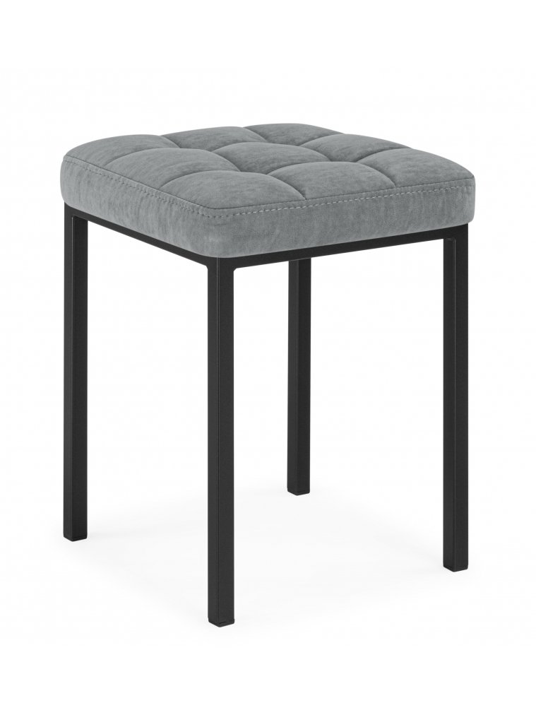 Табурет Байя микровелюр катания сильвер / черный