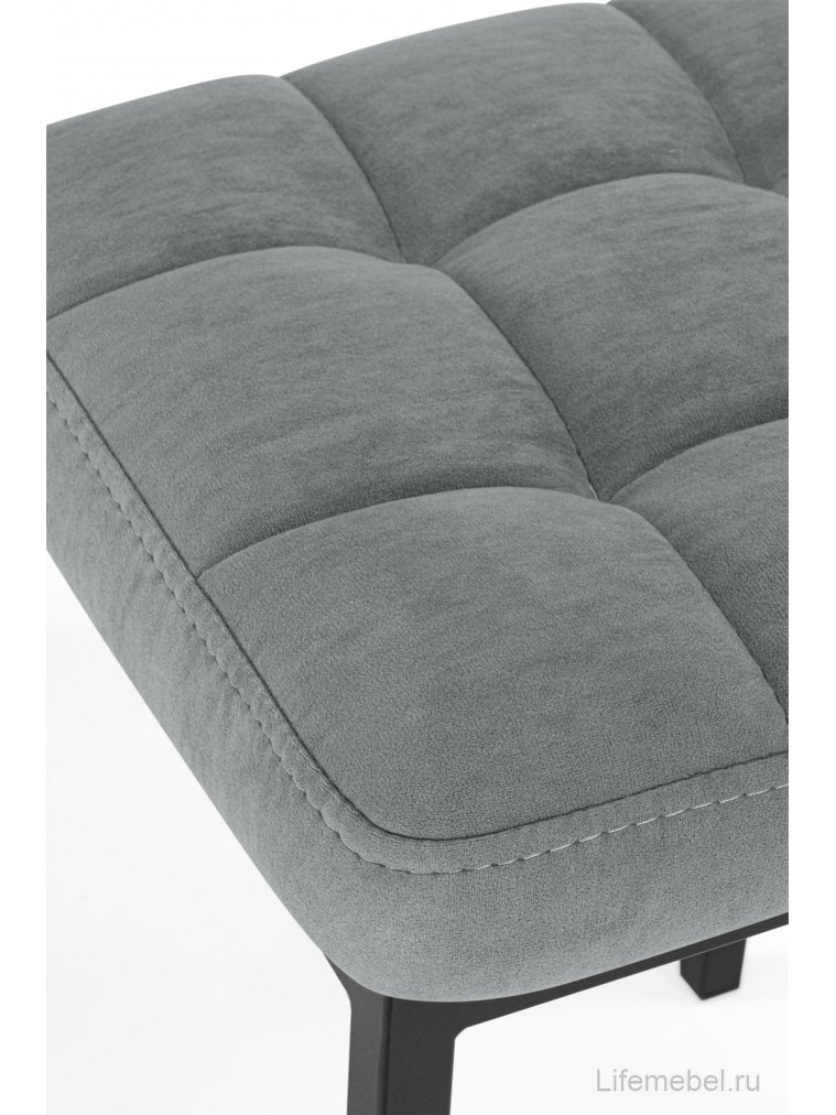 Табурет Байя микровелюр катания сильвер / черный