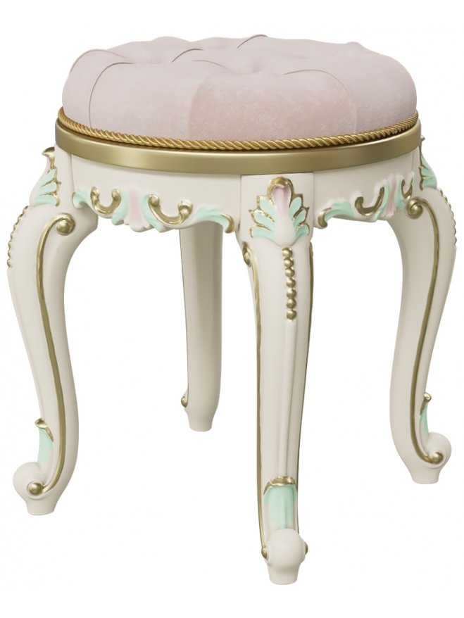Табурет Людовик слоновая кость кракелюр