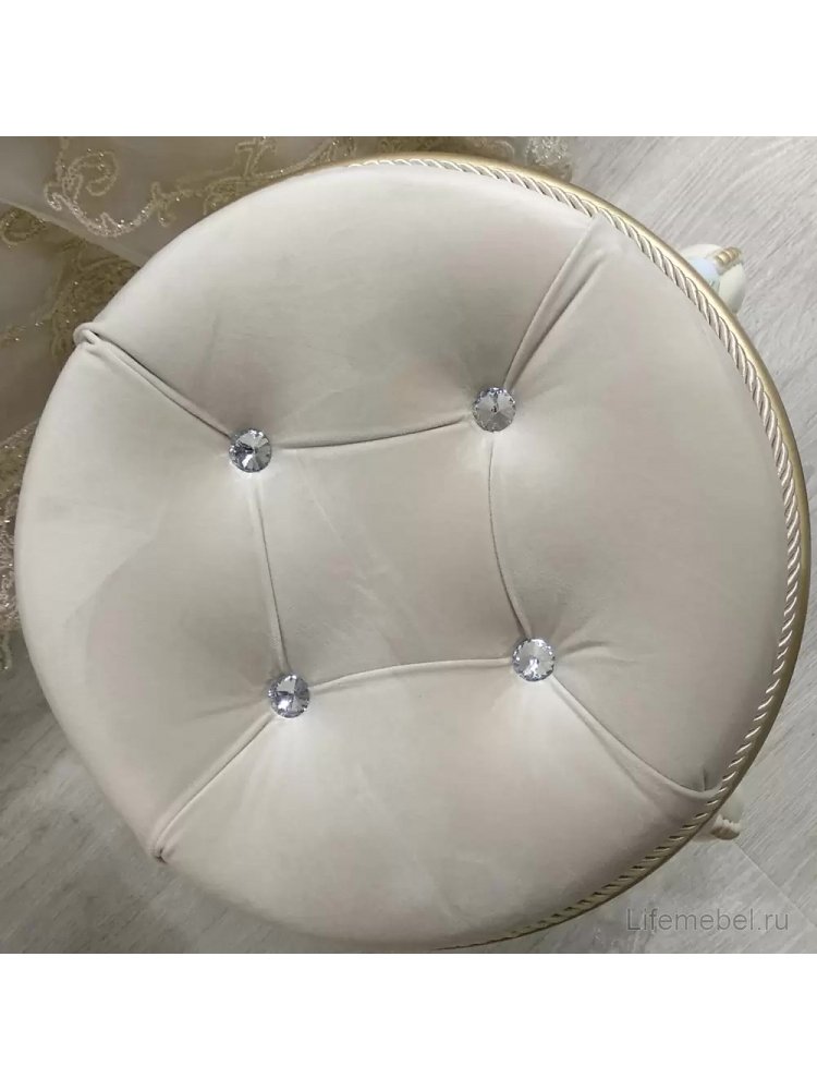 Табурет Людовик слоновая кость кракелюр