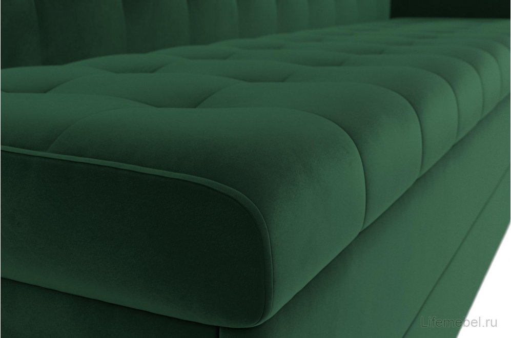 Кухонный диван Бриз правый зеленый велюр