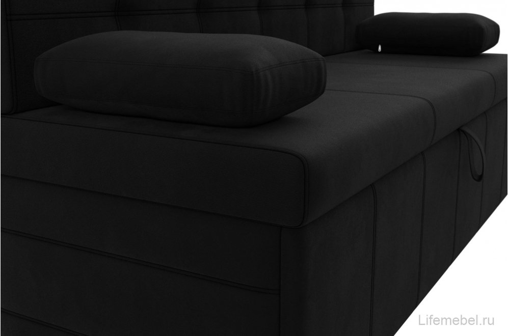 Кухонный диван Лео микровельвет черный