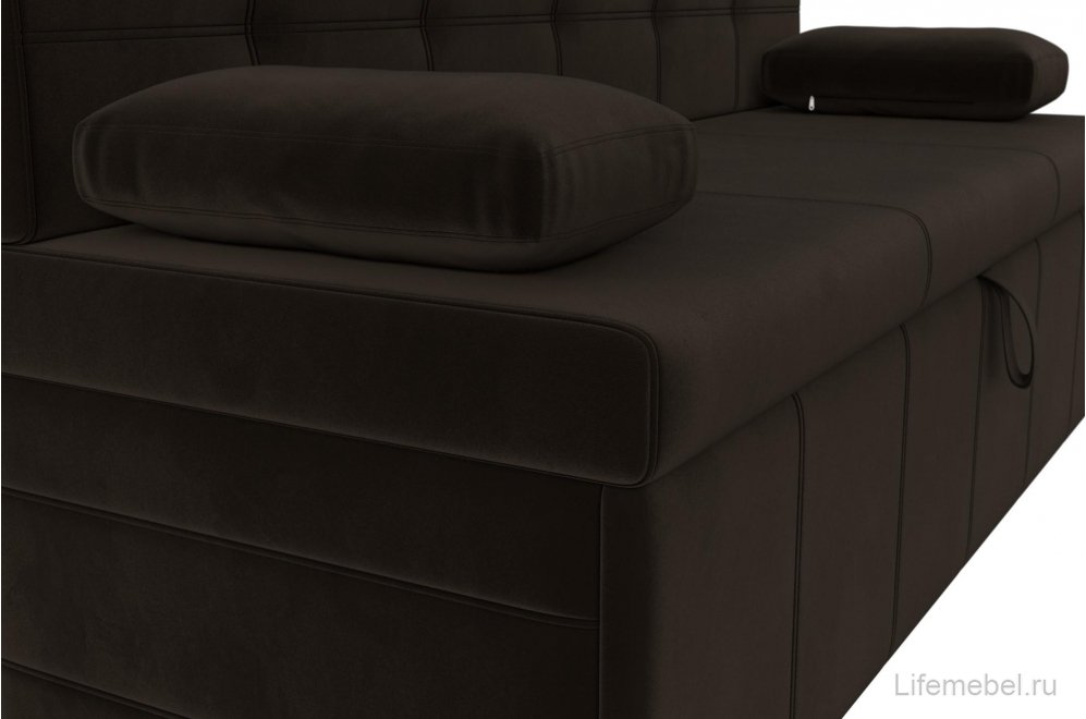 Кухонный диван Лео микровельвет коричневый