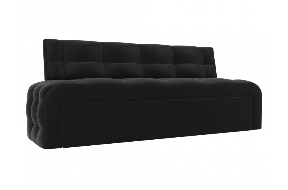 Кухонный диван Люксор экокожа черный