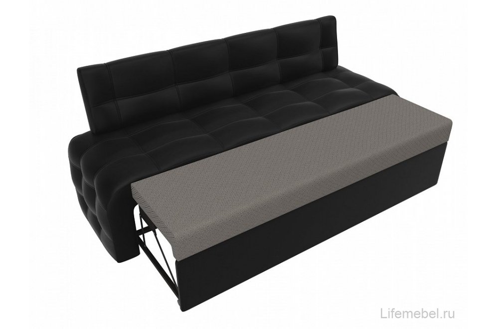 Кухонный диван Люксор экокожа черный