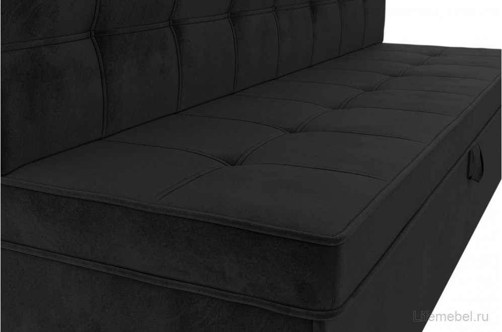 Кухонный диван Соната-Прайм черный велюр