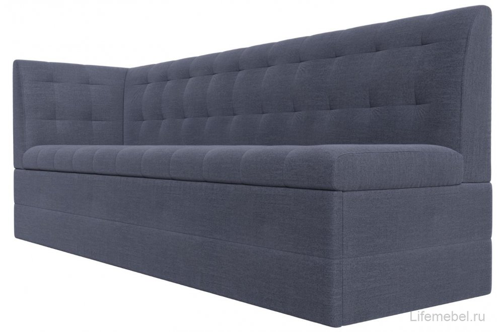 Кухонный диван Бриз левый рогожка berat серая