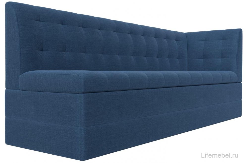 Кухонный диван Бриз правый рогожка berat синяя