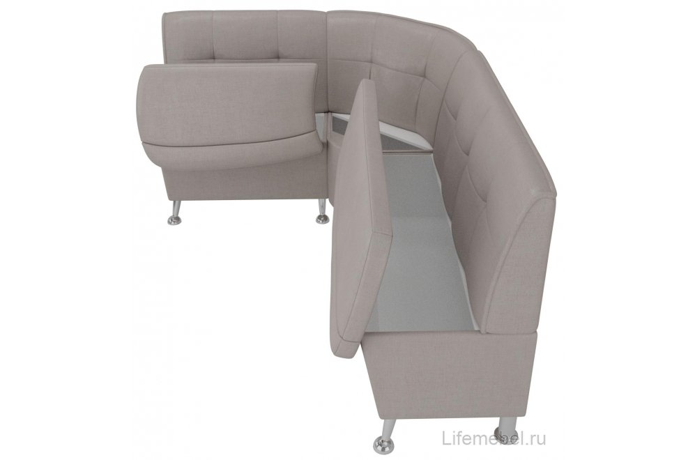 Кухонный диван угловой Феникс левый бежевая рогожка