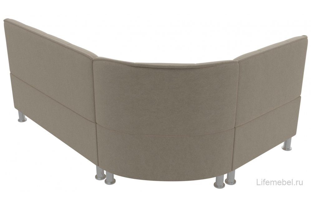 Кухонный диван угловой Феникс левый бежевый микровельвет