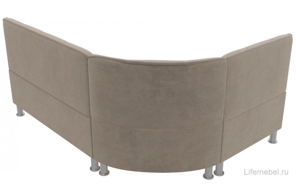 Кухонный диван угловой Феникс левый бежевый велюр