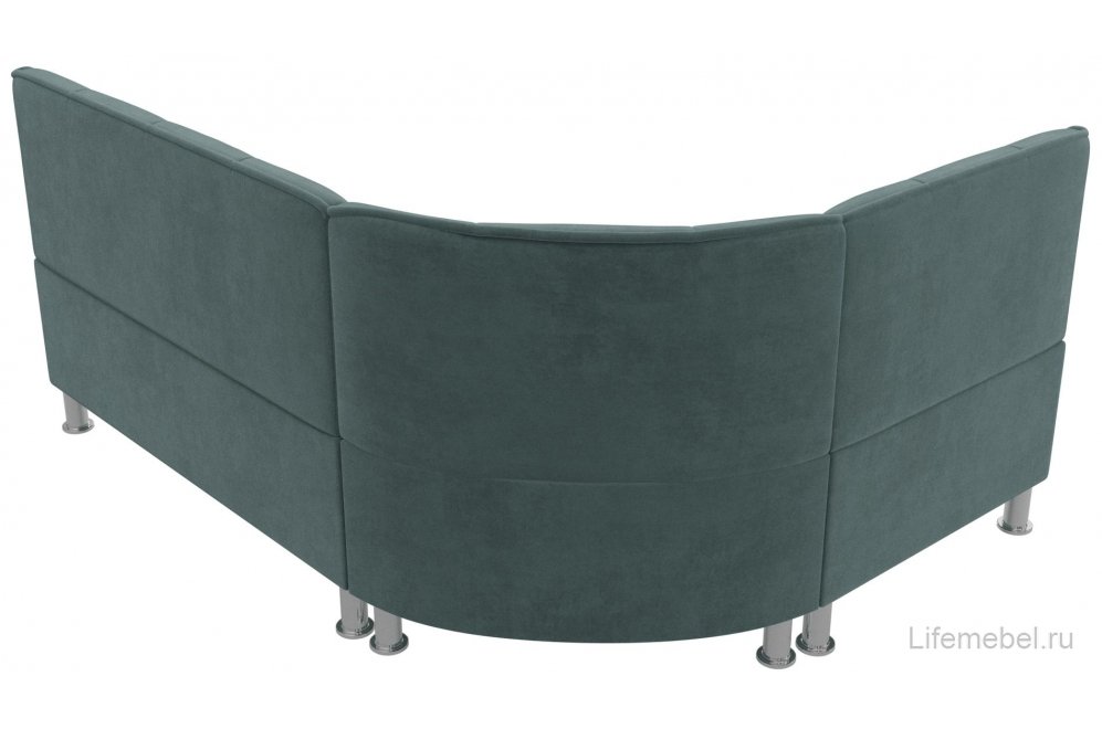 Кухонный диван угловой Феникс левый бирюзовый велюр