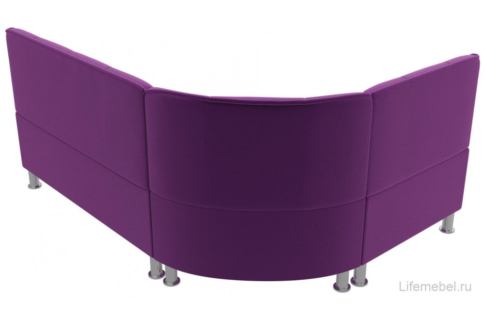 Кухонный диван угловой Феникс левый фиолетовый микровельвет