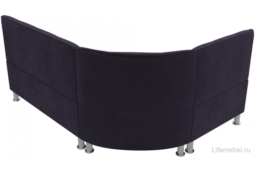 Кухонный диван угловой Феникс левый фиолетовый велюр
