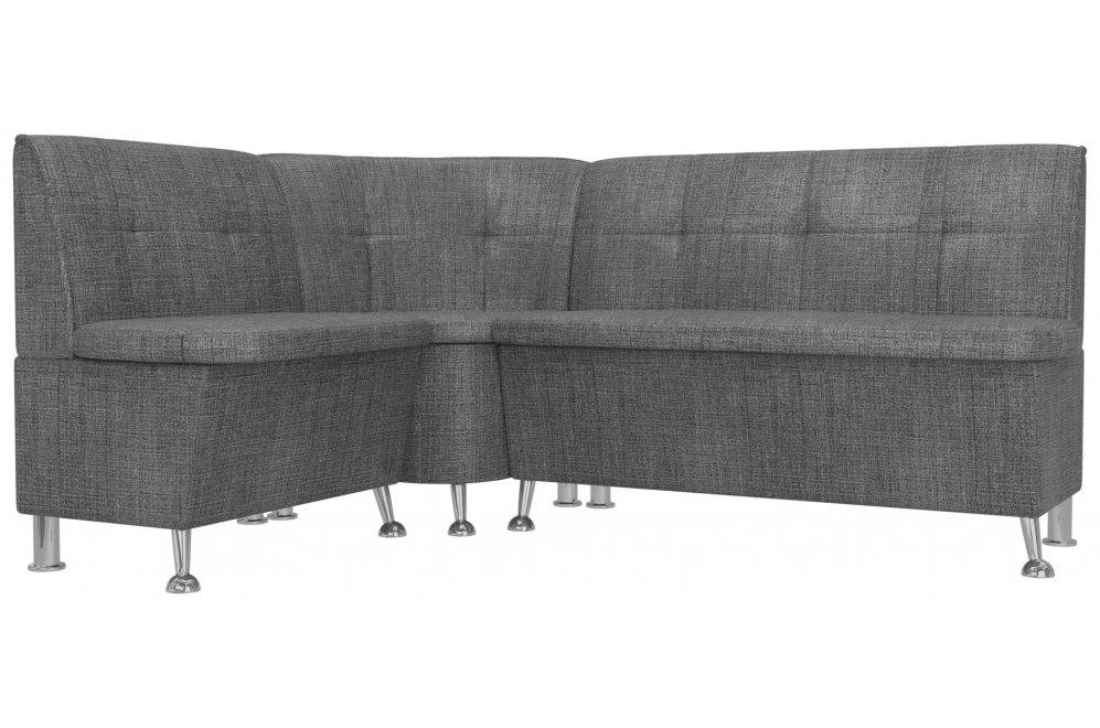 Кухонный диван угловой Феникс левый серая рогожка