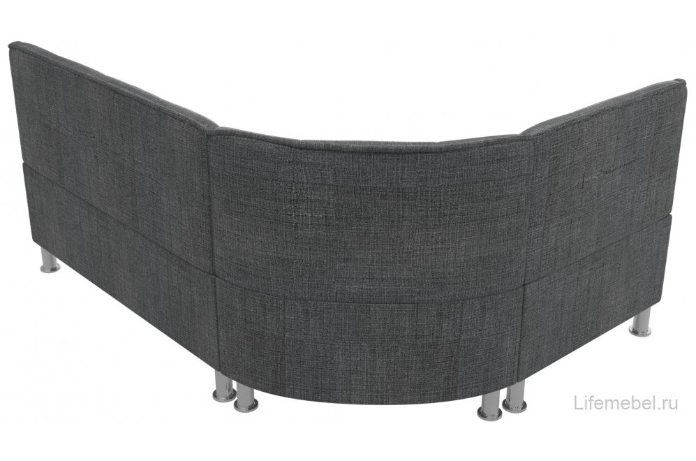 Кухонный диван угловой Феникс левый серая рогожка